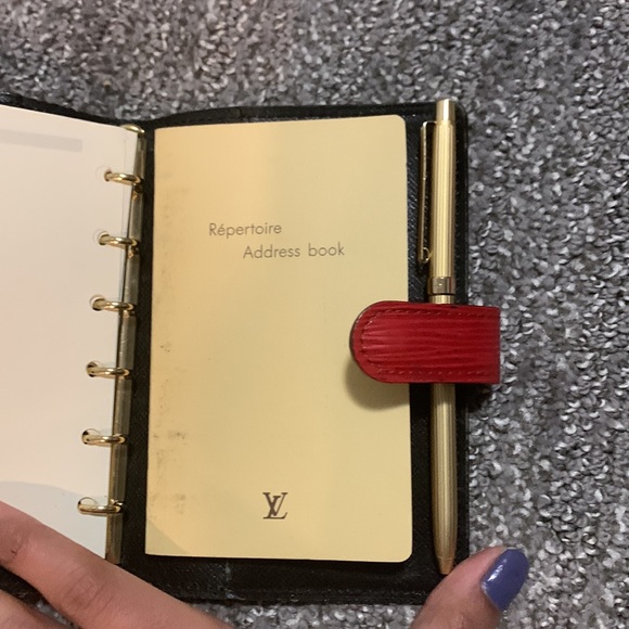 Louis Vuitton Authentic PM Agenda with 5 LV inserts & address book+ Golden Pen! - Picture 9 of 16